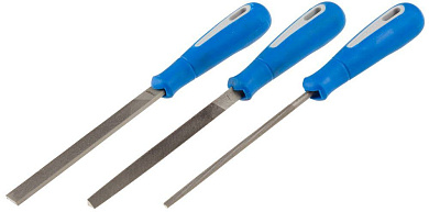 Набор ЗУБР: Напильники "ПРОФЕССИОНАЛ" с двухкомпонентной ручкой, плоский, трехгранный, к 16550-15-H3