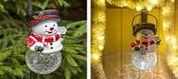 Фигура-фонарь декор. садовая ЧУДЕСНЫЙ САД 522 "Снеговик" подвесная на солнеч.батарее, полирезина