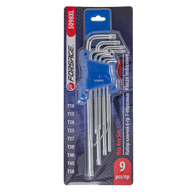 Набор ключей TORX  экстра длинных 9пр. Т10-Т50 (F-5098XL) Forsage