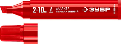 Маркер перм., красный, толщ. письма 2-10мм, клиновидный "МП-1000К" (06333-3) ЗУБР