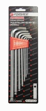 Набор ключей шестигранных экстра длинных 7пр.(2.5, 3-6, 8, 10мм)(F-5072XL) Forsage