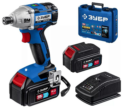 Винтоверт ударный аккум. GVB-250-42 (20.0 В, 2 акк. х 4.0 А/ч Li-Ion, 280 Нм, чем.) Проф. ЗУБР