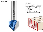 Фреза паз. галт. V-образная, D= 15,8мм, раб. дл.-16мм, угол-90° град., хв.-8мм (28752-15.8) ЗУБР