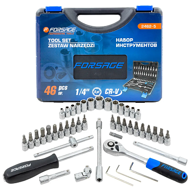 Набор инструмента 46пр. 1/4" (6гр.)(4-14мм)(F-2462-5) Forsage
