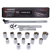 Набор инструментов 17пр. 1/2" (6гр.)(10-27мм)(F-4172-5) Forsage