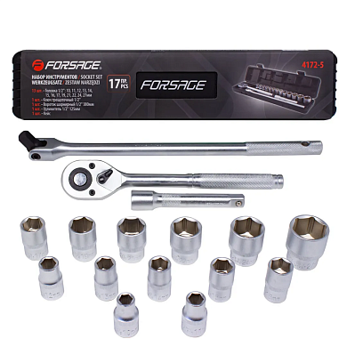 Набор инструментов 17пр. 1/2" (6гр.)(10-27мм)(F-4172-5) Forsage