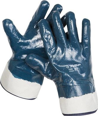 Перчатки рабочие с полным нитриловым покрытием, размер XL (10) (11270-XL) ЗУБР