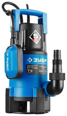 Насос дренажный для грязной воды, 550 Вт (НПГ-Т3-550) ЗУБР