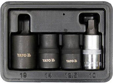 Набор головок для тормозных суппортов 10, 12.5, 14, 19мм, 4пр. (YT-06806) YATO