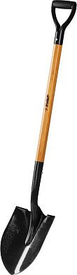 Лопата "Профи-10" штыковая для земляных работ, деревянный черенок, с рукояткой, Профессионал (4-39530_z02) ЗУБР