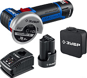 Угловая шлифмашина аккум. AB-76-22 (12.0 В, 2 акк.х2.0 А/ч Li-Ion, 76мм, кор.) "Профессионал" ЗУБР