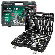 Набор инструментов 216пр. 1/4", 3/8", 1/2" (6гр.)(RF LIGHT-38841-216) RockFORCE LIGHT