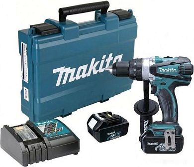 Дрель-шуруповерт аккум. DDF 458 RFE (18.0 В, 2 акк. х 3.0 А/ч Li-Ion, 91 Нм, чем.) MAKITA