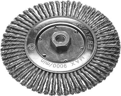 Щетка дисковая для УШМ, сплет в пучки стальн зак провол 0,5мм, 175мм/М14 (35192-175) STAYER