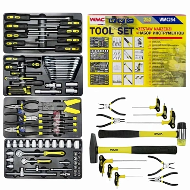Набор инструментов 253пр. 1/4", 1/2" 6гр. (4-22мм)(WMC-WMC254) WMC TOOLS