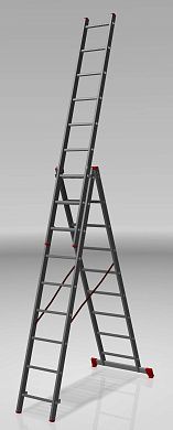 Лестница алюминиевая трехсекционная NV1230 (9 ступ. 240/552см, 10.2кг) Новая Высота