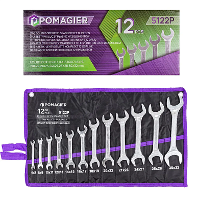 Набор ключей рожковых, 12пр. 6-32 мм  (POM-5122P) POMAGIER