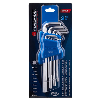 Набор ключей шестигранных длинных 9пр. 1.5-10 мм (F-5093L) Forsage