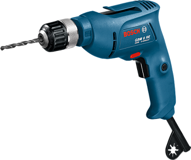 Дрель GBM 6 RE (450 Вт, до 6 мм в мет., 1 скор., патрон БЗП, кор.)(0 601 472 600) BOSCH