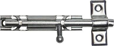 Шпингалет накладной стальной, покрытие белый цинк, 80мм "3Т-12" (37735-80)