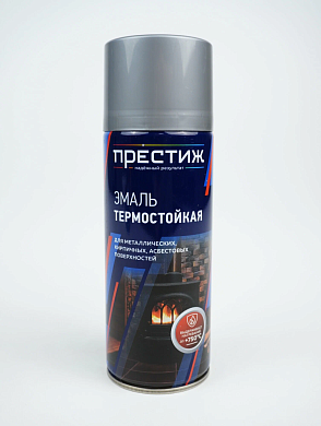 Эмаль термостойкая аэрозольная СЕРЕБРИСТАЯ "Престиж", 425 мл