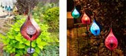 Фонарь садовый ЧУДЕСНЫЙ САД 654-R "Бутон" красный вращающийся св/диодный RGB на солнеч. батарее