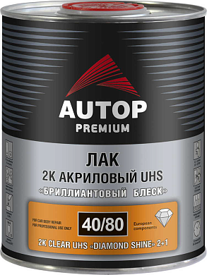 Лак 2К акриловый UHS "Бриллиантовый блеск" - Банка, 1л Premium 40/80 (ATP-CR40/80-1) AUTOP
