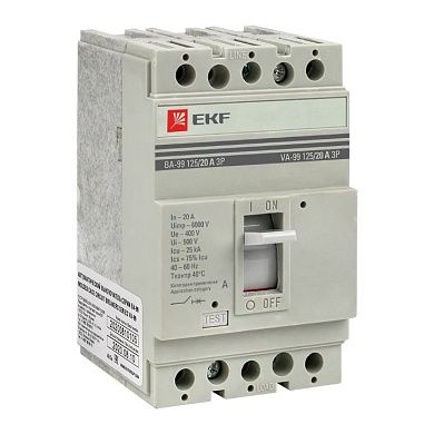 Выключатель автоматический ВА-99 (3P 125/20А 400-690В 25кА IP30) mccb99-125-20 EKF PROxima