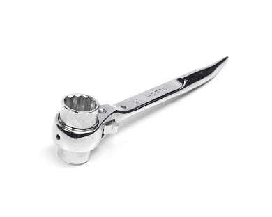 Ключ коликовый торцевой трещоточный 19х22мм, хром (121328) HORTZ