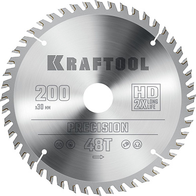 Диск пильный 200х30х48Т по дереву "PRECISION" (36952-200-30) KRAFTOOL