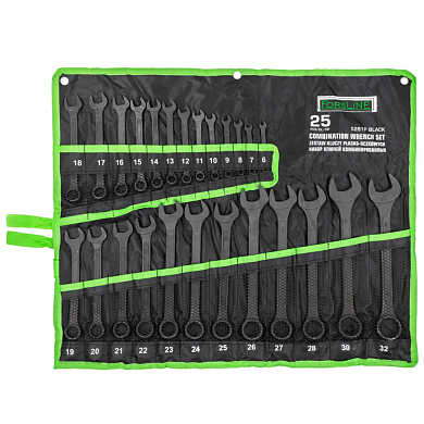 Набор ключей комбинированных 25пр. (6-28, 30, 32мм),на полотне (FL-5261P BLACK) ForsLine