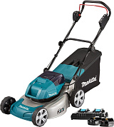 Газонокосилка аккум. DLM 460 PT2 (36.0 В, 2х5.0А/ч, выс. 25-75мм, шир. 46см, травосб.60л) MAKITA