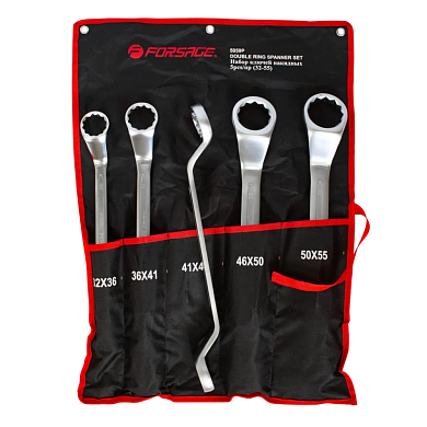 Набор ключей накидных 5пр.(32х36, 36х41, 41х46, 46х50, 50х55мм), на полотне (F-5059P) Forsage
