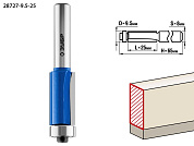Фреза кромочная с нижним подшип., D= 9,5мм, раб. длина-25мм, хв.-8мм, d-9,5мм (28727-9.5-25) ЗУБР