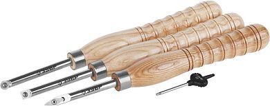 Набор ЗУБР "ЭКСПЕРТ": Токарные резцы по дереву,"Ромб","Квадрат","Круг",твердосплав наконеч из карбид