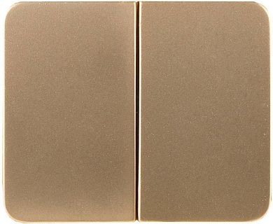 Выключатель СВЕТОЗАР "ГАММА" двухклавишный, без вставки и рамки, цвет золотой металлик, 10A/~250B