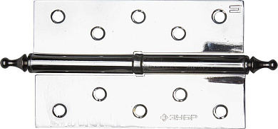 Петля дверная разъемная "ЭКСПЕРТ", 1 подшипник, цвет хром (CP), правая, с крепежом, 125х75х2,5мм, 2 шт (37605-125-2R) ЗУБР