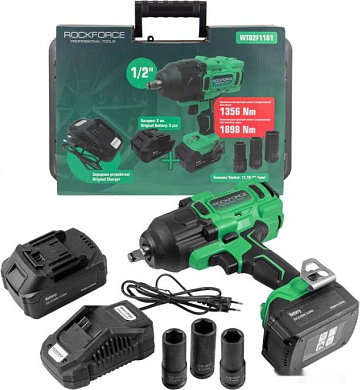 Гайковерт ударный аккум. RF-WT02F116 (20.0 В, 2 акк. х 5.0 Ач Li-ion, 3/4", 1500 Нм,чем.) Rock FORCE