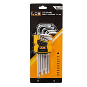 Набор ключей TORX длинных 9пр. (Т10, Т15, Т20, Т25, Т27, Т30, Т40, Т45, Т50)(JCB-5098L) JCB