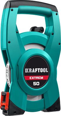 Мерная лента 50м, стальное полотно, геодезийная, быт. "EXTREM" (34185-50) KRAFTOOL