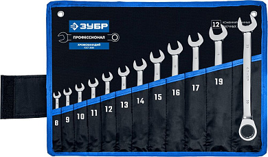 Набор ключей комбинированных трещоточных 8-22мм, 12пр. (27075-H12_z01) ЗУБР
