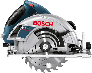 Пила циркулярная GKS 65 (1600 Вт, диск 190х30 мм, до 65 мм, кор.)(0 601 667 000)  BOSCH