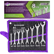 Набор ключей рожковых, 8пр. 6-22мм (POM-5084P) POMAGIER