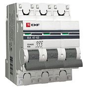 Автоматический выключатель ВА 47-63, 3Р 16А (D) 4,5кА EKF PROxima