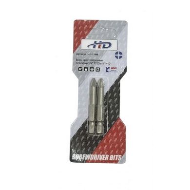 Биты крестообразные PZ2х50мм 1/4" S2 (2шт) (HD-77886) H-D