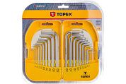 Набор ключей шестигранных 1.5-10мм и TORX T10-T50, 18пр., Cr-V (35D952) TOPEX