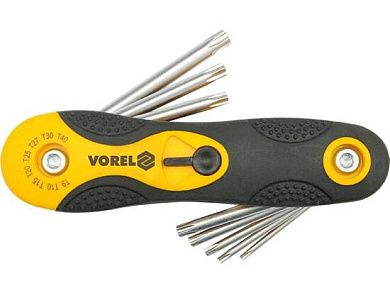 Набор ключей складных TORX с отверстием T9-T40, 8шт. (56507) VOREL