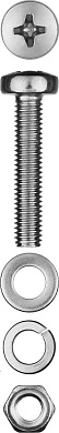 Комплект (винт, гайка, шайба, гровер) DIN7985,934,125,127 оцинк. M5x30, 12шт. (303476-05-030) ЗУБР