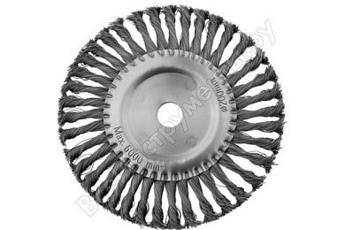 Щетка дисковая для УШМ, жгутированная стальная проволока 0,5 мм, d=200 мм (35140-200) MIRAX