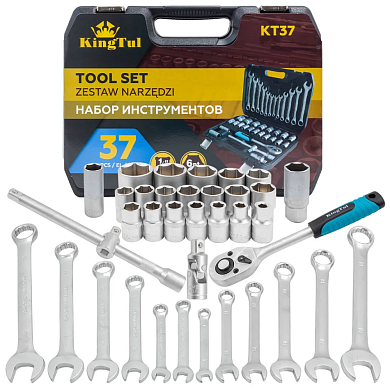 Набор инструментов 37пр. 1/2" (6гр.)(KT-37) KINGTUL